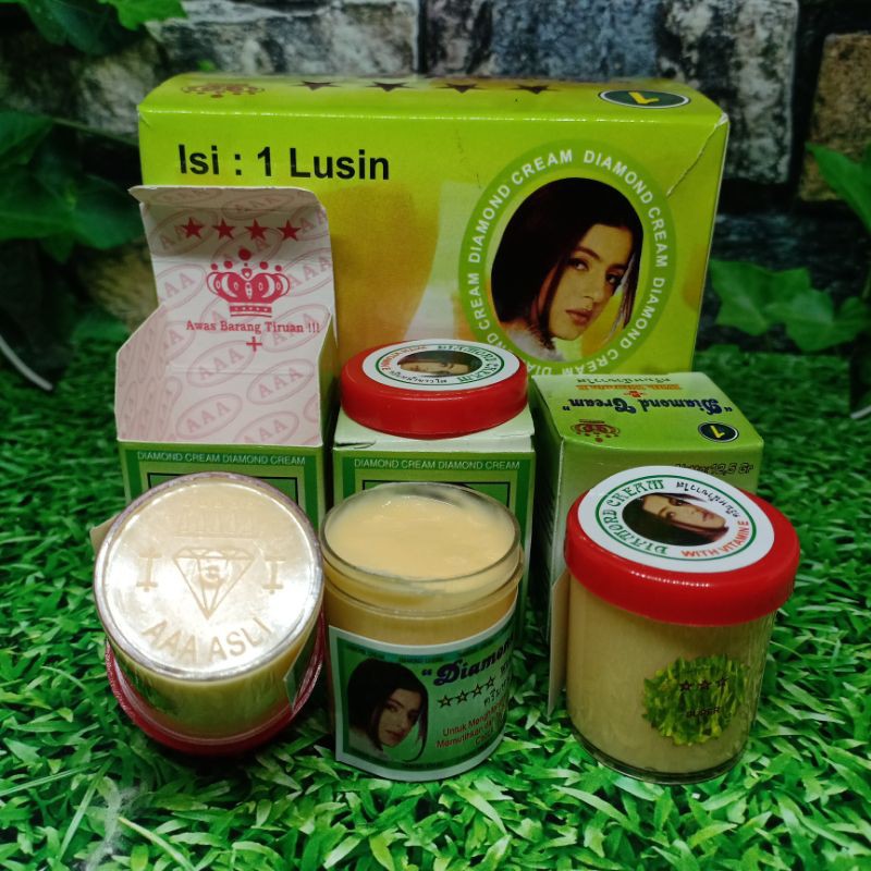 CREAM DIAMOND HIJAU ORIGINAL TUTUP MERAH