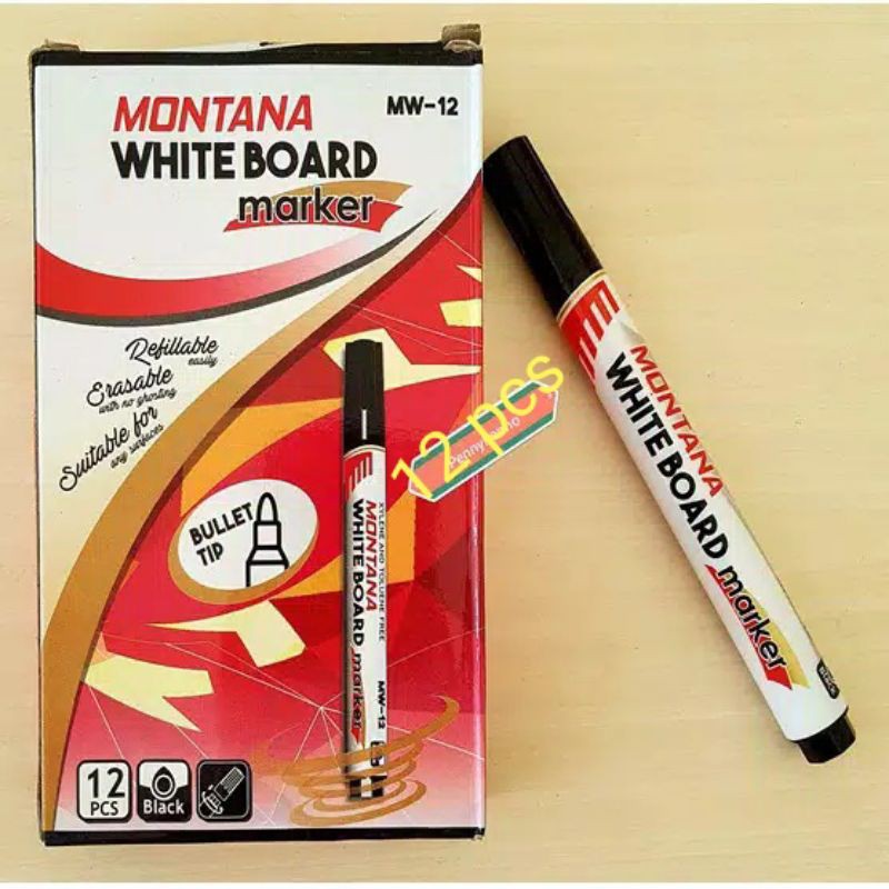 

SPIDOL WHITE BOARD MONTANA MASKER ( isi 12 pcs warna HITAM )