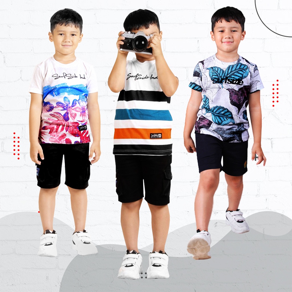 baju kaos anak distro 1-14 tahun original surfside kaos fullprint