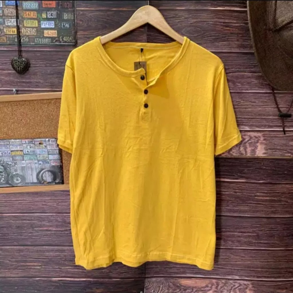 Kaos Polos Kancing Lengan Pendek Pria / Baju Polos Pria / Kaos Kancing Depan / Kaos Distro Pria