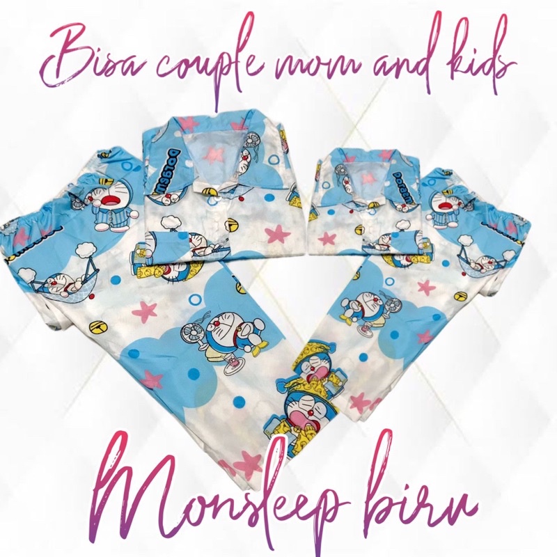 MONSLEEP - piyama bisa couple mom kids and family stelan bajutidur katun