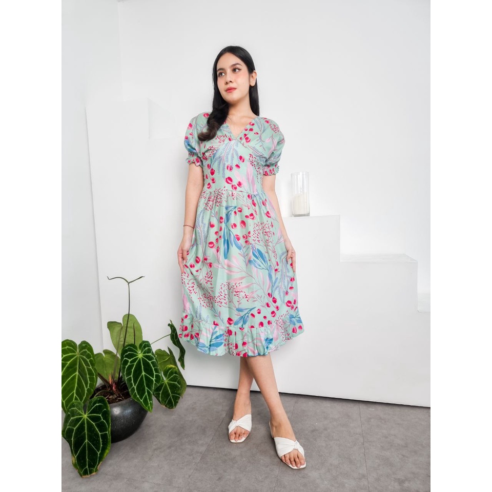 Baju Dress Daster Bali Rayon Premium Selena Nettle Untuk Jalan Jalan dan Santai