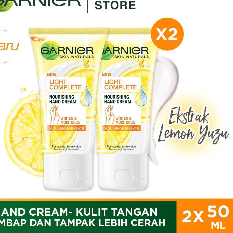 [KODE BARU 035] Garnier Light Complete Moisturizing Hand Cream - Twinpack TERBARU..