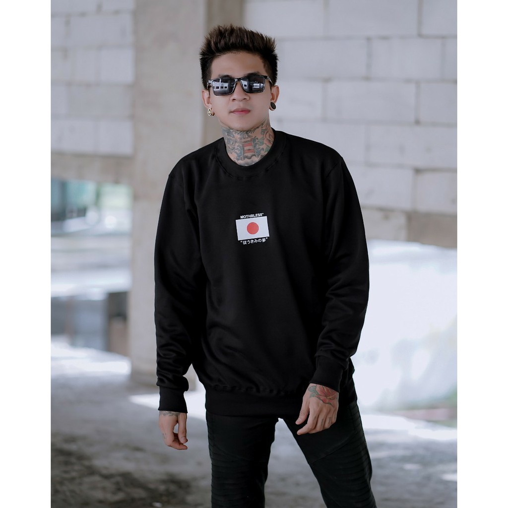 Jaket Crewneck MOTHBLESS JAPANESE – Black Edition Trendy Casual  Unisex Good Brand Quality Stylish