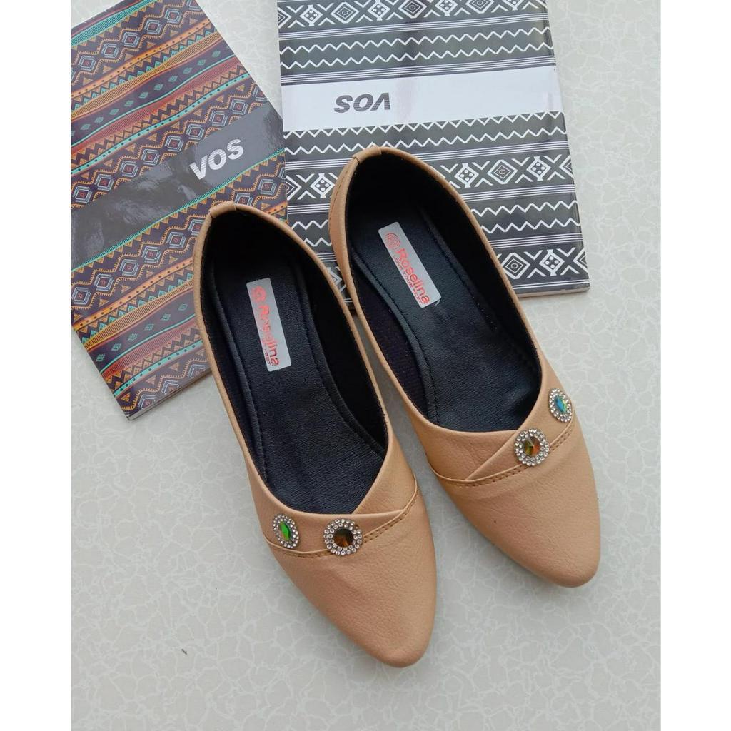 Jorda Flatshoes Sepatu Balet korean style Variasi dua mutiara cantik FF-05 2 MUTE