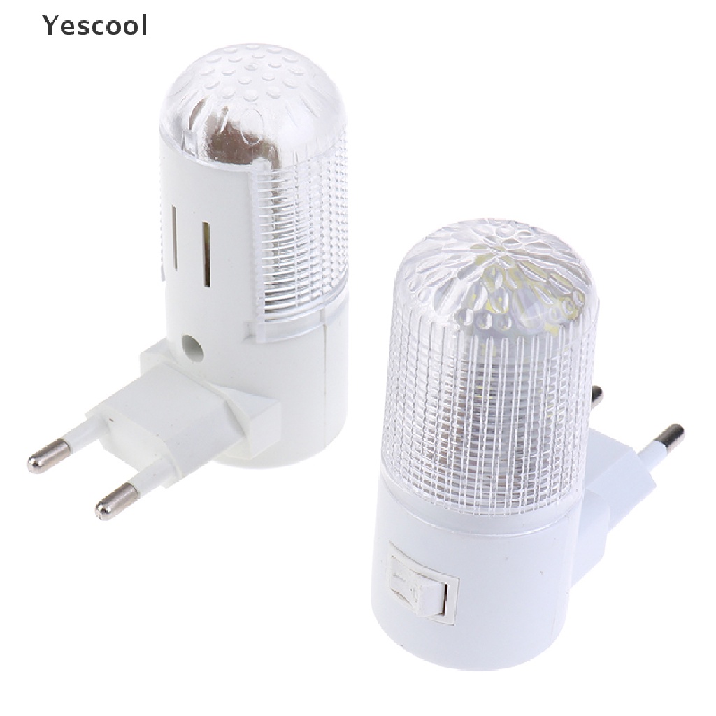 Yescool 2pcs Lampu Malam LED Mount Dinding Plug EU Untuk Darurat