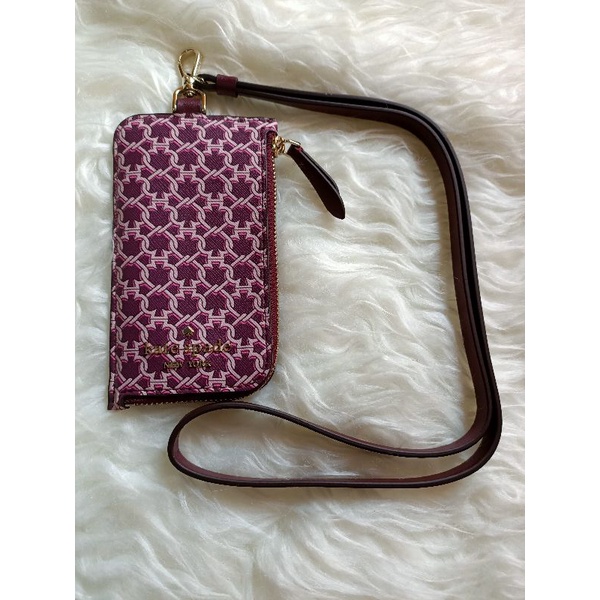 Kate Spade Card Case Lanyard Pink Multi