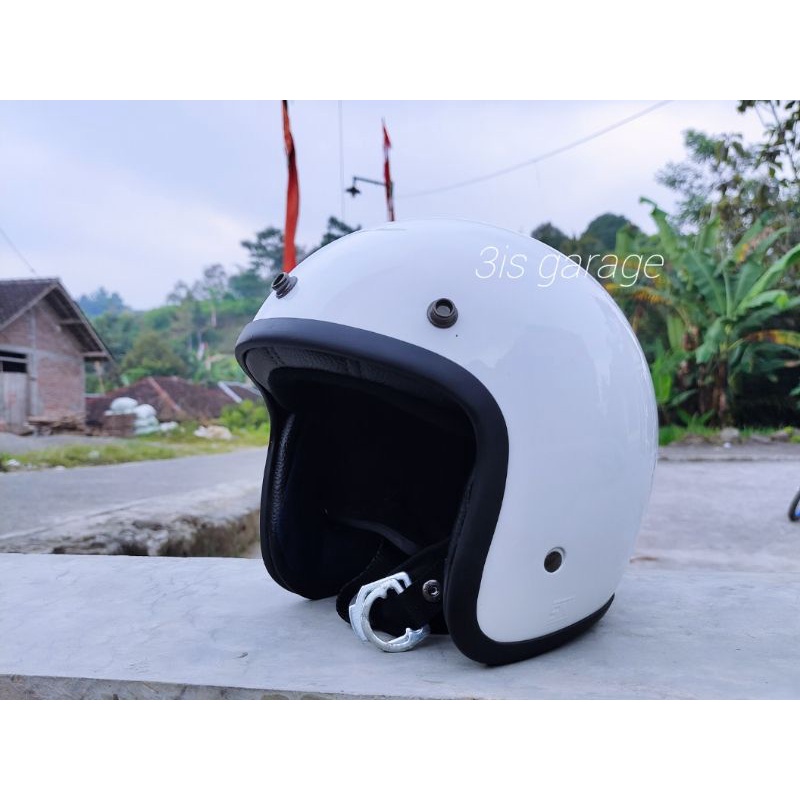 HELM SLIM HEAD RETRO CLASSIC BUSA SEMI KULIT