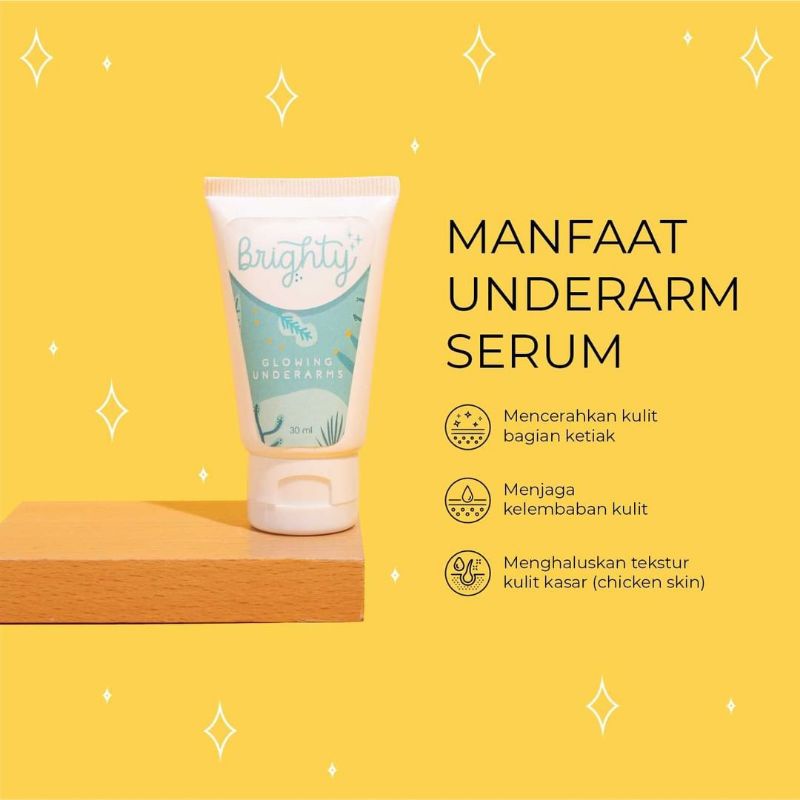 [ READY STOCK ] BRIGHTY GLOWING UNDERARMS | BRIGHTY GEL | SCRUB | AHA HERO | DEO SERUM |  MENCERAHKAN LIPATAN HITAM