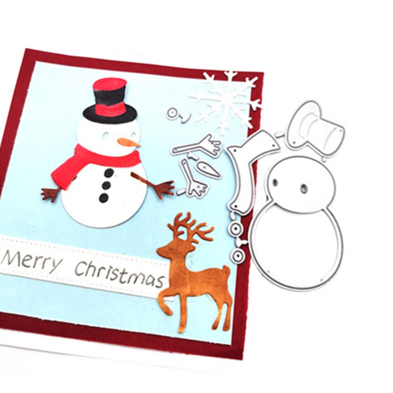 Cutting Dies Bahan Carbon Steel Desain Snowman Natal Untuk Membuat Kartu Kertas Album Foto Scrapbooking