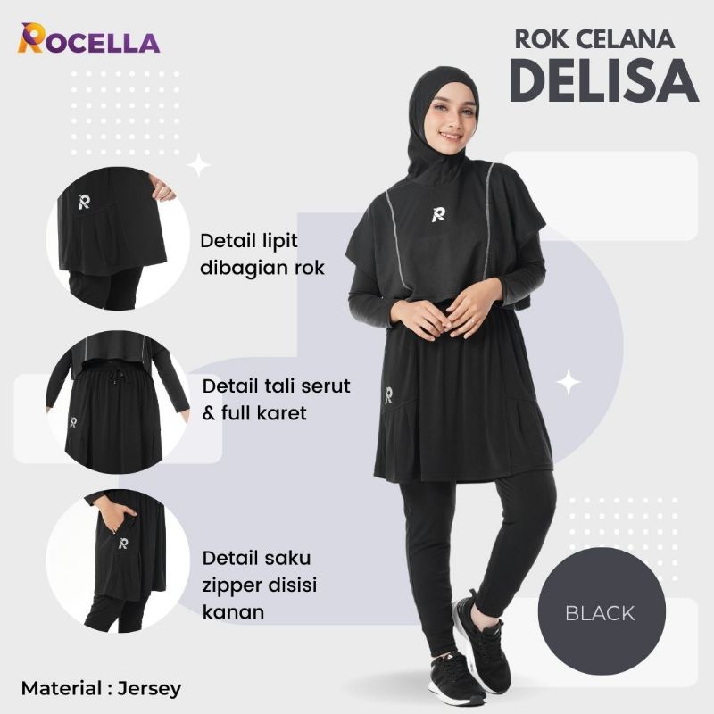 ROK CELANA OLAHRAGA DELISA &amp; DEVANA • HIJAB GLORIA • VALENCIA • ROCELLA