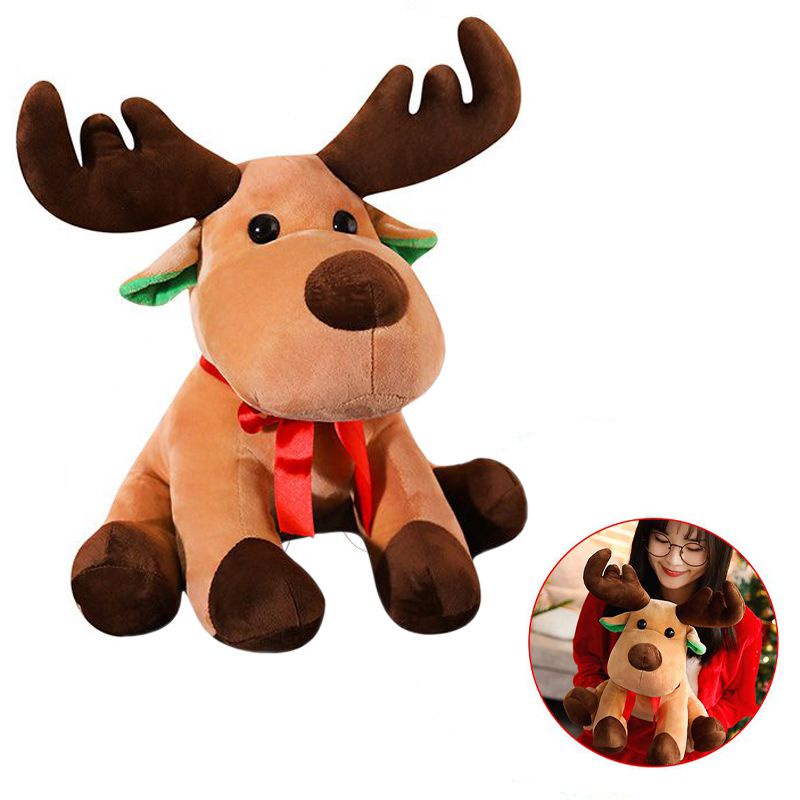 Elk Mainan Natal Mewah Boneka Rusa Plushie Boneka Xmas Hadiah Dekorasi Rumah Hiasan