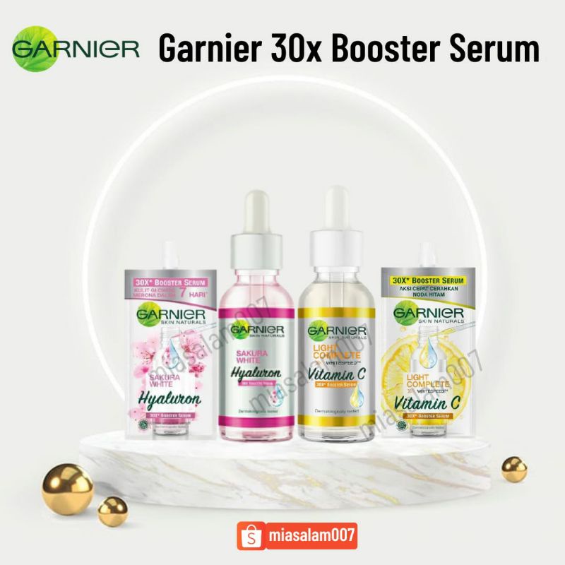 Garnier Light Complete Vitamin C Booster Serum 30 ml 7,5 ml | Bright Complete | Anti Acne | Hyaluron Sakura White | Serum Garnier  Sachet