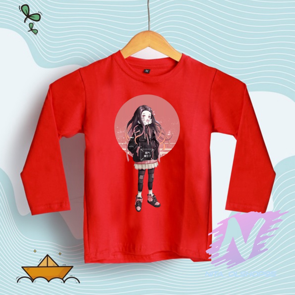 KAOS NEZUKO BAJU KAOS ANAK LENGAN PANJANG