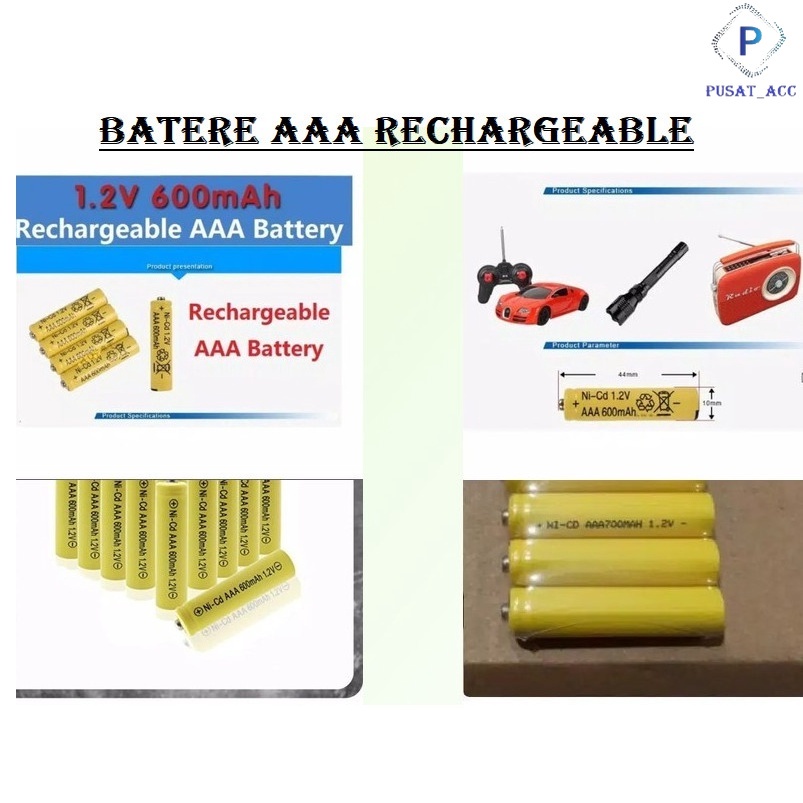 BA3 Baterai Cas Kuning AAA 1,2 V