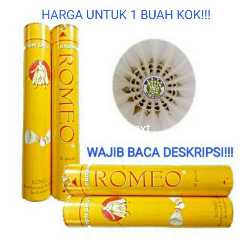 (100% Original) 1pc Kok Bulutangkis Romeo Kuning