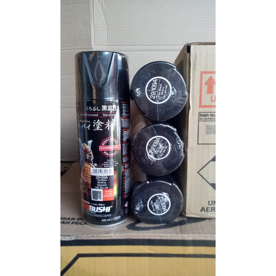 cat semprot samurai pilok pilox samurai black doff flat black 109a 400ml