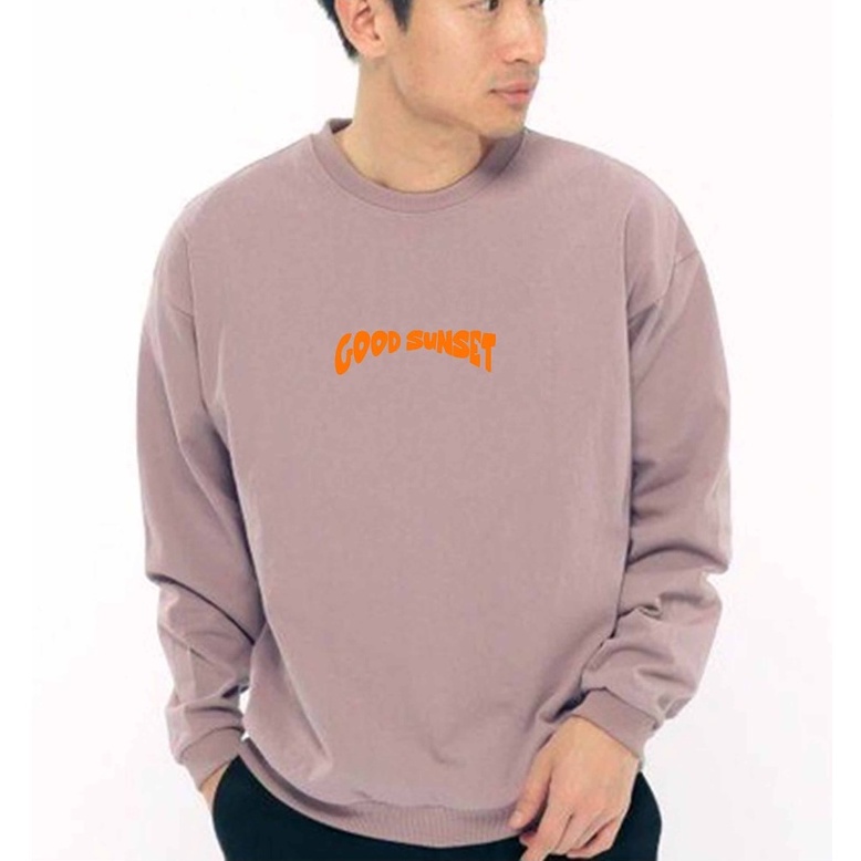 Sweater Crewneck Good sunset Pria Fleece Size M - XXL