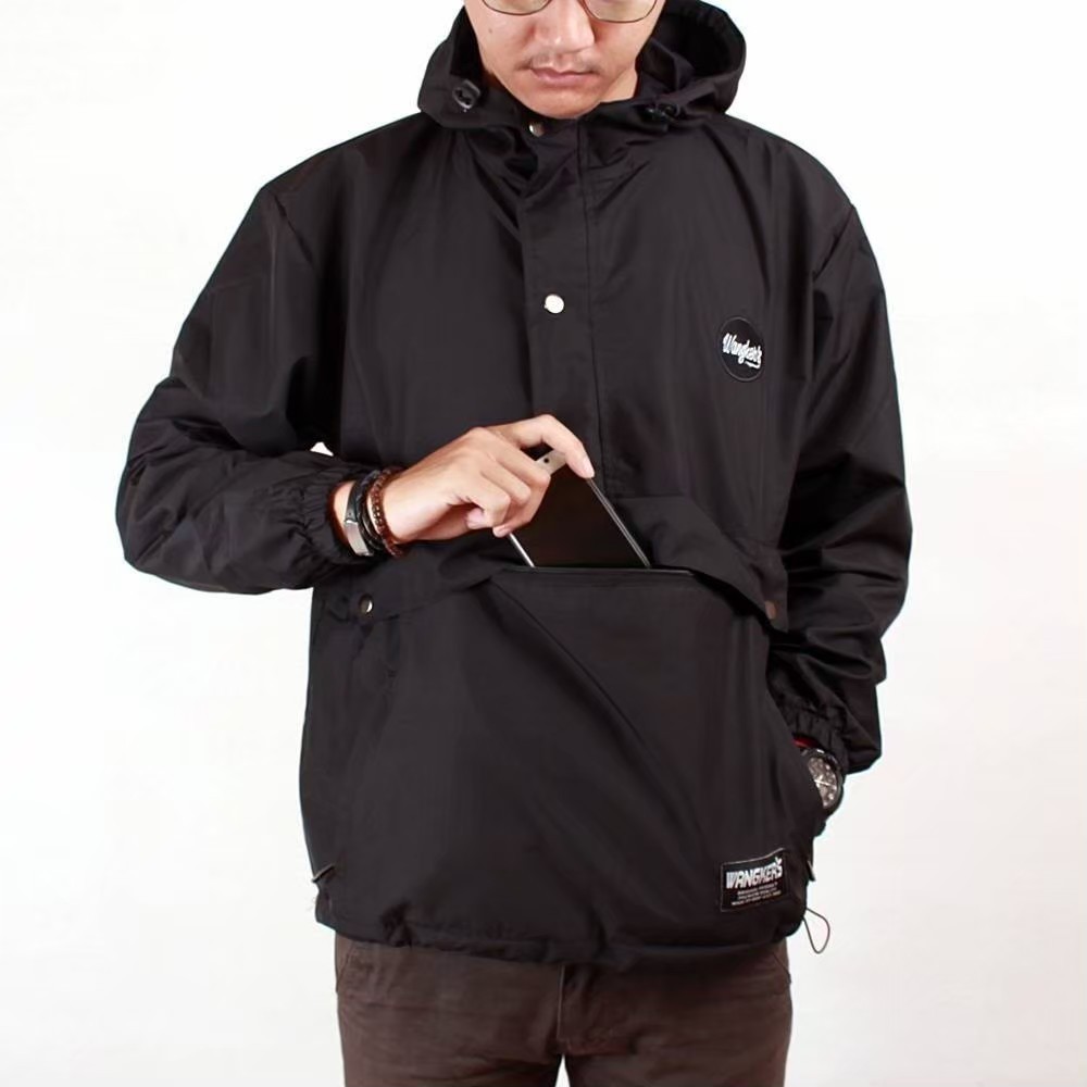 Akn- Jaket Cagoule Pria / Jaket Winbreaker Pria Anti Air Waterproof Parasut Loreng Original Wangkers