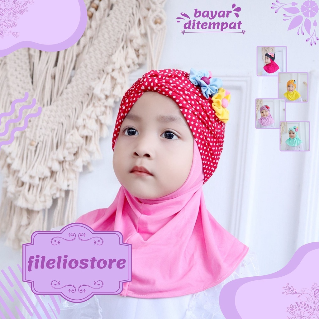 Jilbab Anak Bayi Perempuan Turban Combi / Hijab Anak Baby Lucu Murah / Kerudung Anak Bayi