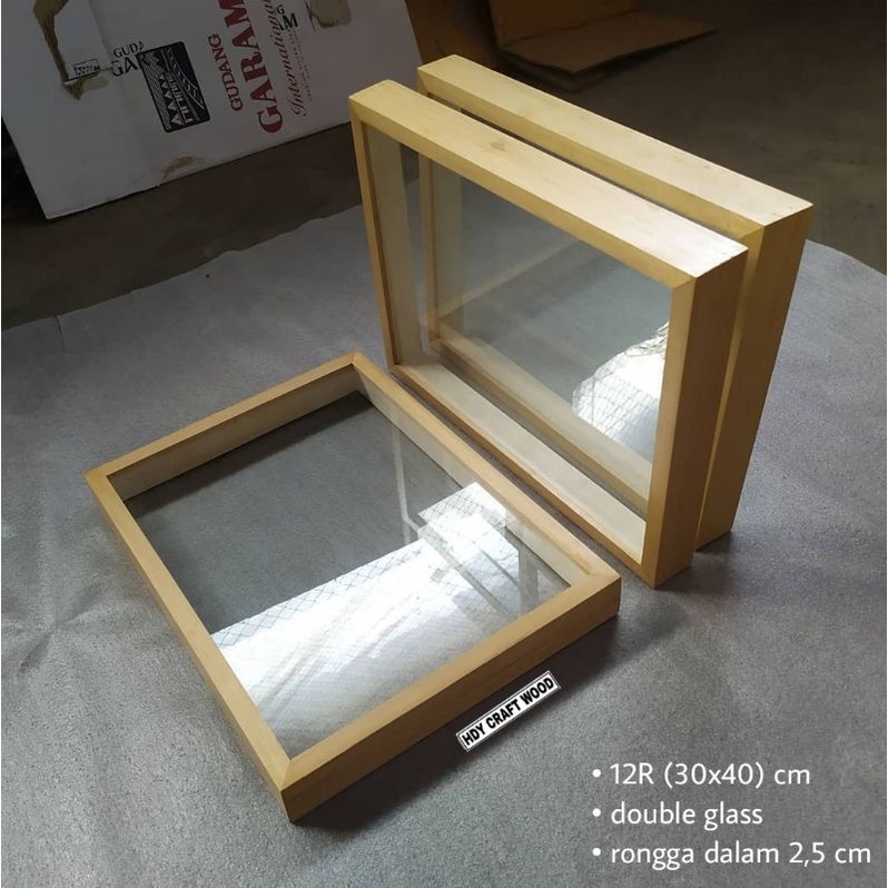 Pigura Frame Foto 3D 12R 30x40 Cm / Kotak Mahar Akrilik / Hantaran Nikah
