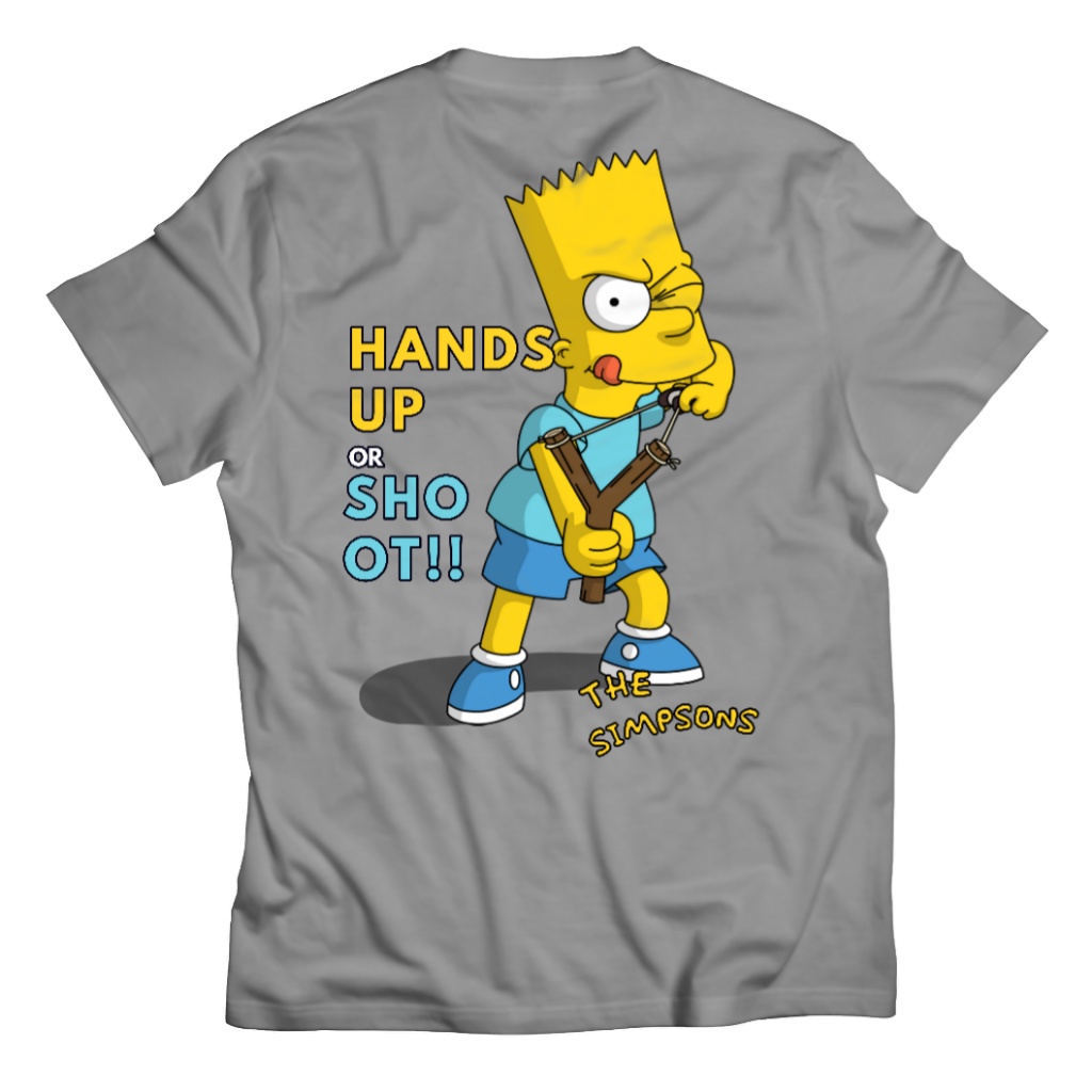 TSHIRT KEKINIAN  DTF THE SIMPSONS UNISEX SERIES 01| BART SIMPSON HANDS UP T-SHIRT FASHION| BAJU KAOS ATASAN UNISEX PRIA DAN WANITA