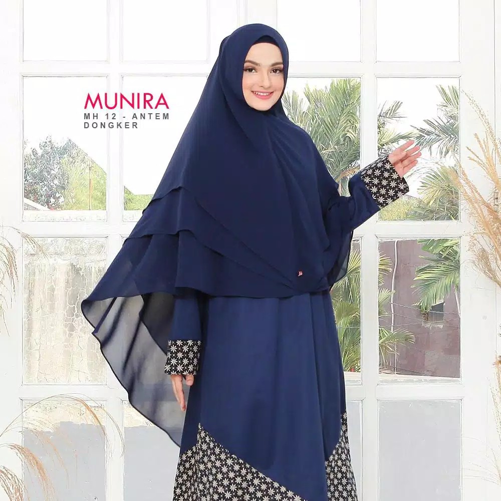 Munira Khimar MH12 Jilbab antem Syari Cantik Ceruti Premium 3 Layer Pet Busa griya mey
