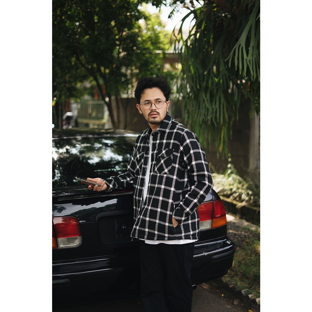 Layden Sherpa Jacket - BlackWhite Plaid