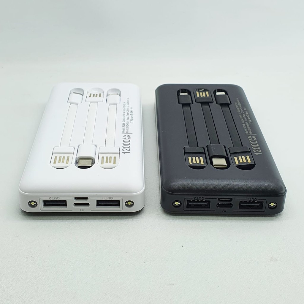 PowerBank RGK P368 Isi Real Full 12.000mAh 2.1A Fast Charging Dual USB LED Power Display