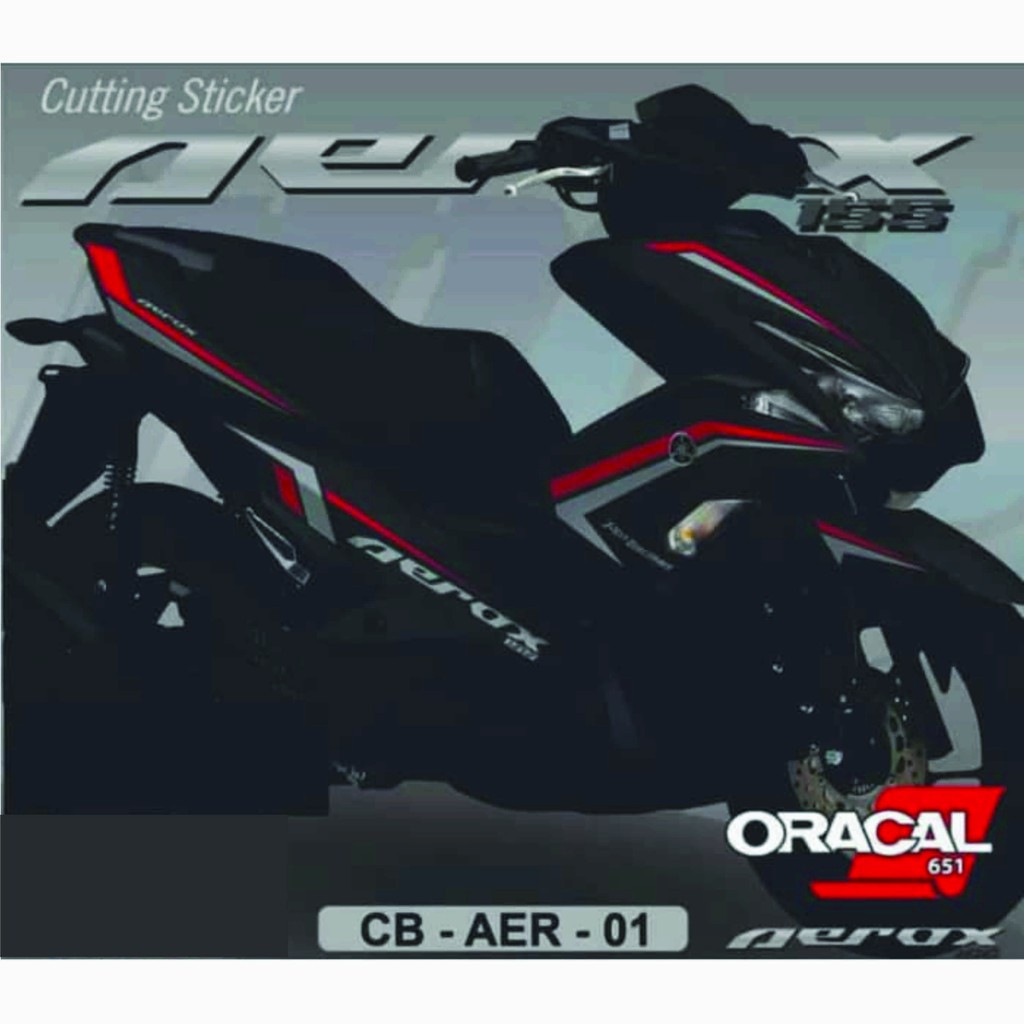 CUTTING STICKER AEROX - 01 - MOTOR HITAM