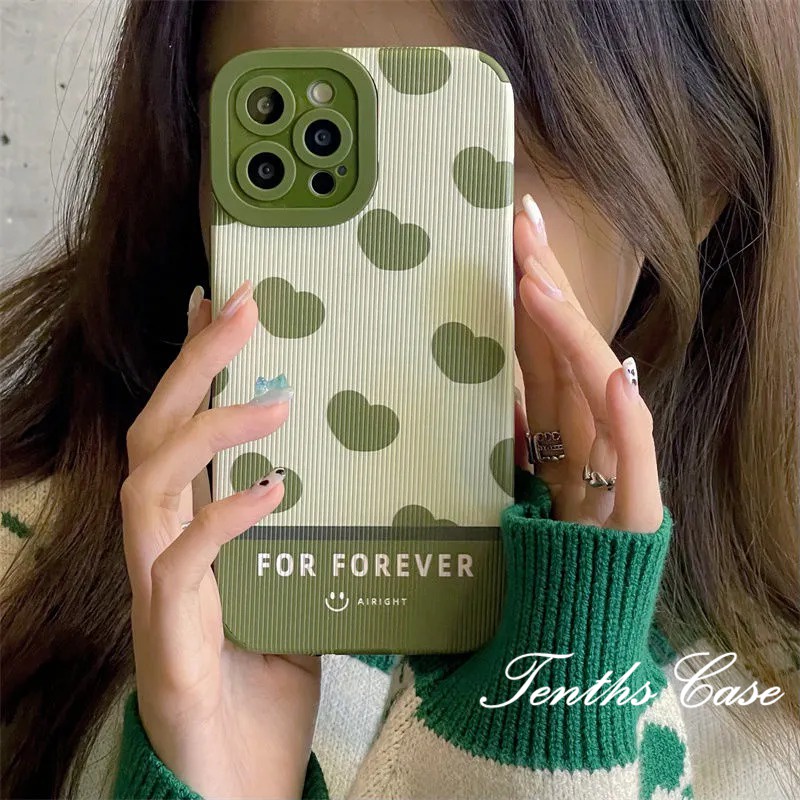 Oppo A57 A76 A96 A16 A16s A15 A15s A95 A74 A54 A55 A94 A53 A33 A32 A31 A5 A9 2020 Reno 7Z 6Z 5Z 5 6 A12 A3s A5s Motif Hati Hijau Casing Silikon