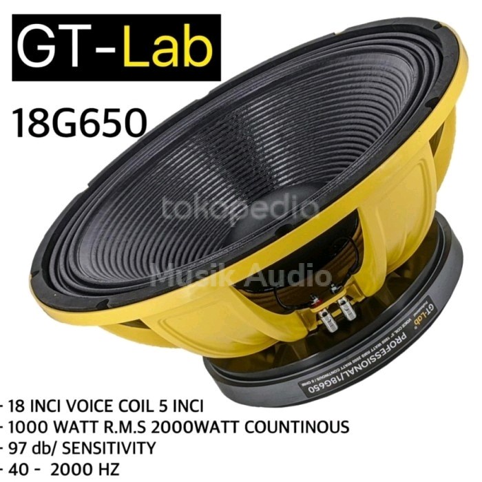 Speaker Komponen RDW GT Lab 18 G650 / 18G650 / G 650 18 Inch Original