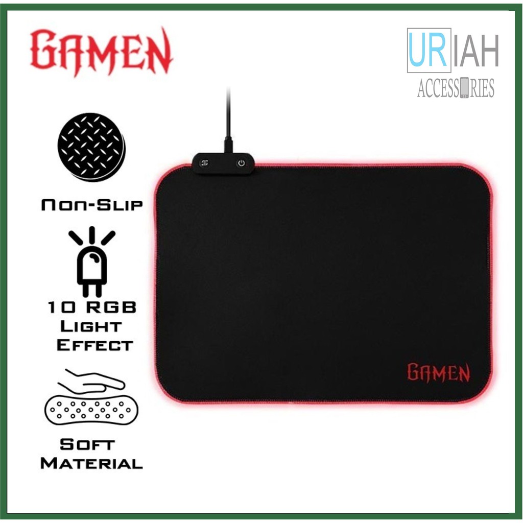 Mousepad Gaming LED RGB Anti Slip Dengan Lampu GAMEN
