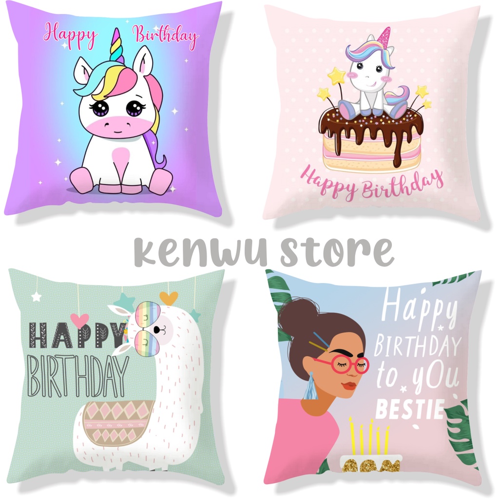 Bantal Ultah 30x30 cm Part 1 #HB 001-010 / Bantal Ulang tahun / Birthday / Kado Ultah / Birthday Gift / Kado Ultah / Souvenir Bantal / Bantal Ulang Tahun