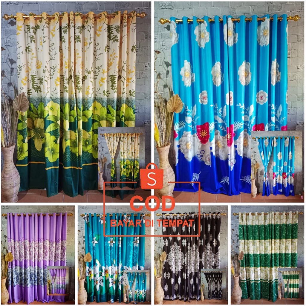 ✅COD HORDENG GORDEN MOTIF MODEL SMOKRING 12 RING UKURAN 135X220 CM FREE TALI PERLENGKAPAN HOME DECOR DEKORASI PINTU JENDELA KAMAR RUANG TAMU RUANGAN RUMAH MINIMALIS MODERN MEWAH MURAH