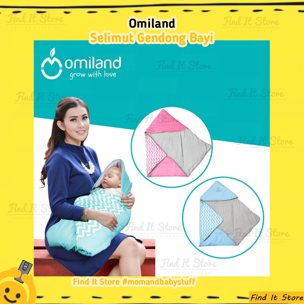 Omiland Baby Blanket | Selimut Bayi dengan Topi Motif Print Mono Chevron