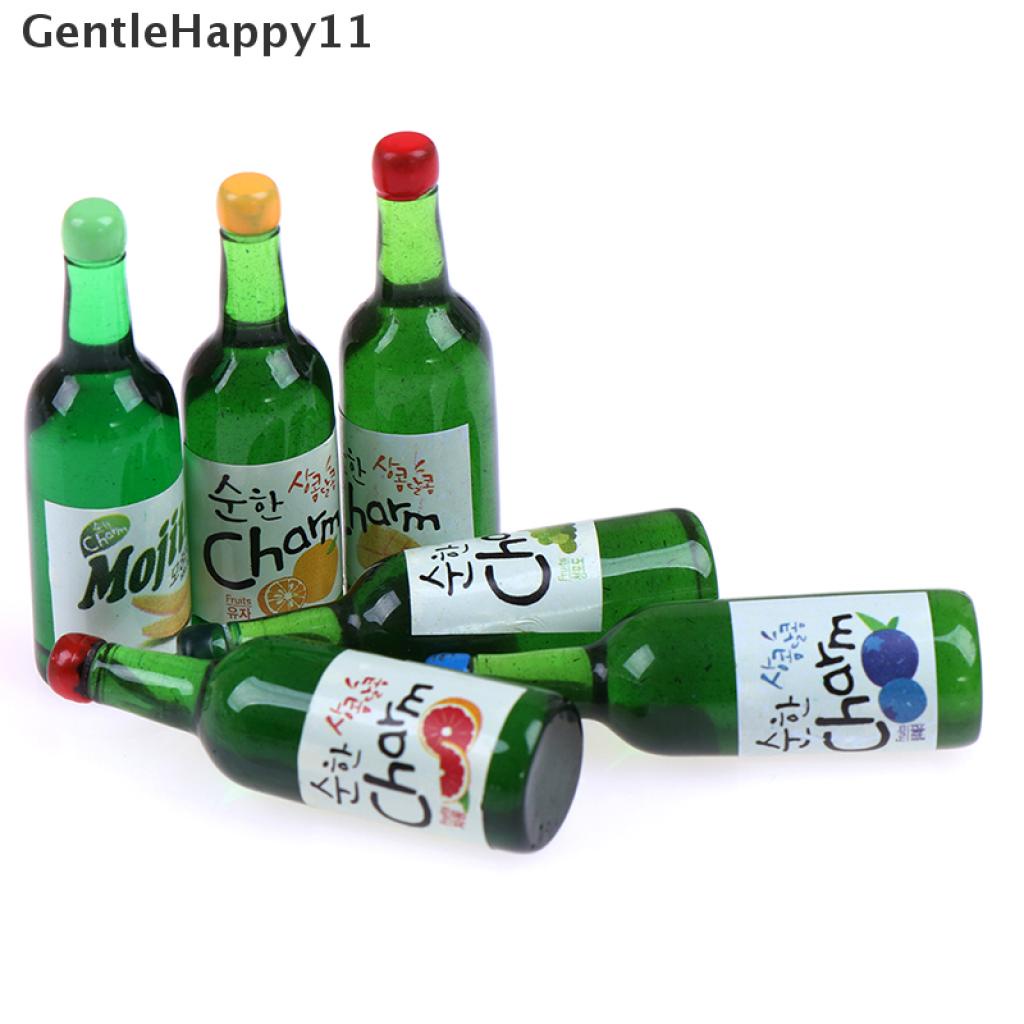 Gentlehappy 5Pcs Miniatur Botol Jus Buah Aksesoris Dapur Rumah Boneka 1: 12