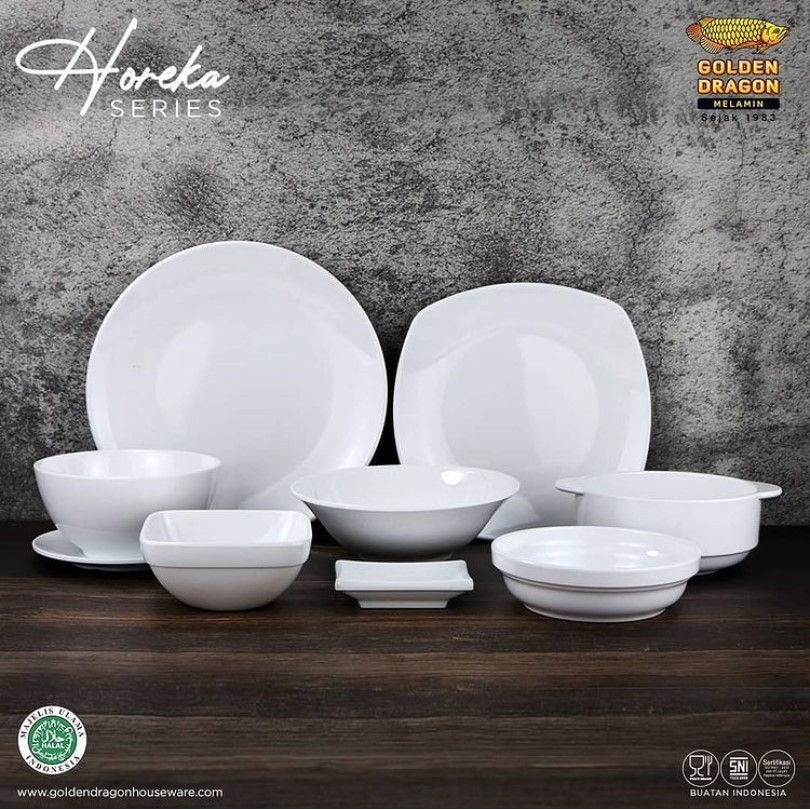 GOLDEN DRAGON MANGKOK SUP 5 INCH MELAMINE GAGANG BULAT SOUP BOWL HOREKA SERIES  MANGKUK W6505