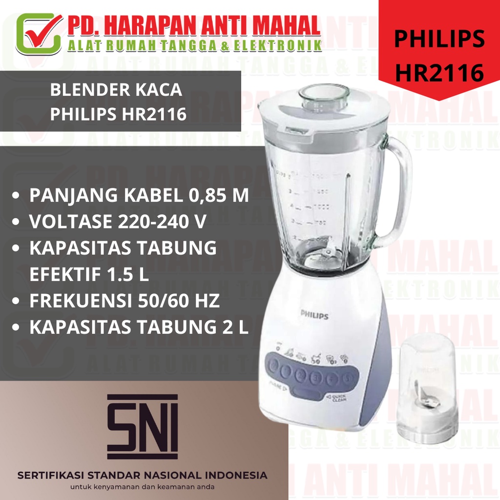 BLENDER KACA PHILIPS HR2116/ BLENDER GELAS PHILIPS HR2116/ BLENDER 2 FUNGSI PHILIPS HR2116/ BLENDER 