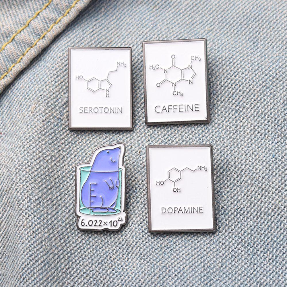 Bros Pin Desain Tulisan Kimia Warna Hitam Dan Putih Untuk Hadiah Pelajar