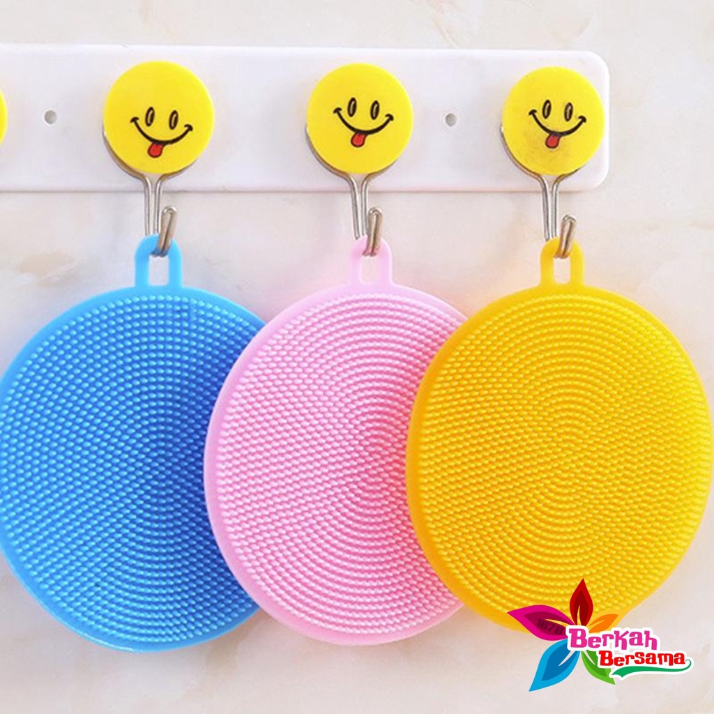 RT04 SPONS SPONGE SPON PENCUCI PIRING BULAT SILIKON SILICONE BRUSH SERBAGUNA FOOD GRADE BB5830