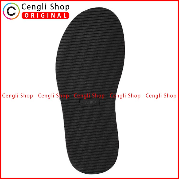 PLAYBOY SANDAL JEPIT KULIT CASUAL PRIA ORIGINAL TERBARU HITAM PLB7