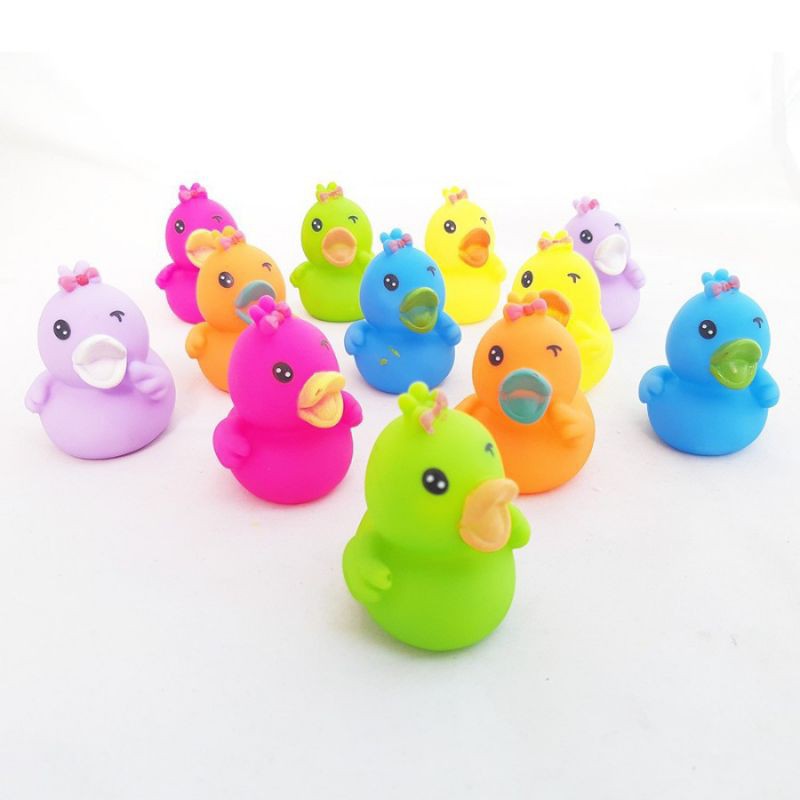 Vynil duck bebek karet 12 Pcs warna - Mainan Bebek Karet / Mainan