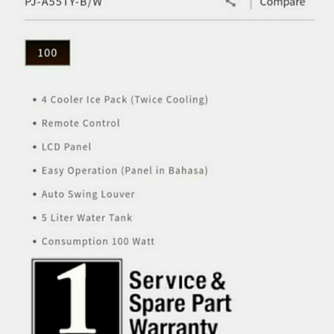 Air Cooler Sharp Pj-A55Ty-W Pja55Tyw Pj A55Ty W - Putih Samahaniolstore