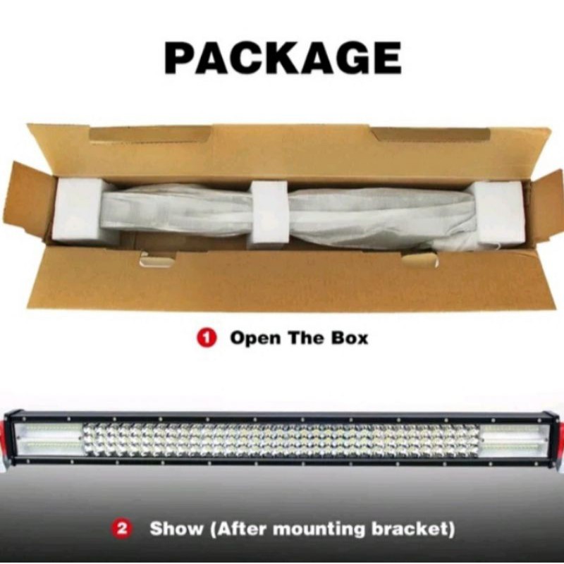 Lampu Tembak Sorot LED Light Bar 107cm 540Watt 4row Fokus