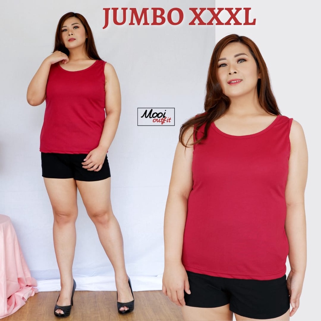 Singlet Wanita Jumbo / Singlet Jumbo Wanita Kekinian / Tanktop Jumbo Wanita Murah / Tanktop Tali Besar Jumbo Terbaru / Inner Tanpa Lengan Jumbo / Atasan Jumbo Bigsize