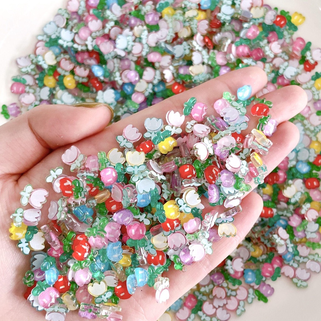 Agustina Bunga Kuku Rhinestones Resin Fashion 3D Kuku Pesona Gaya Jepang Jepit Rambut Kerajinan Datar Kembali Bunga Kuku Hiasan