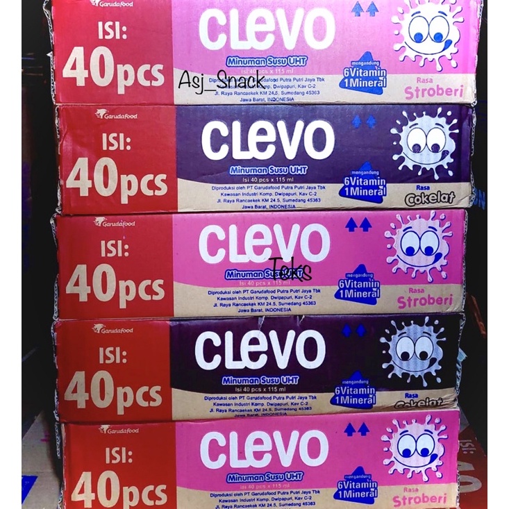 

Clevo Susu UHT Rasa Cokelat dan Rasa Strawberry ( 1 karton isi 40 pcs x @ 115ml )