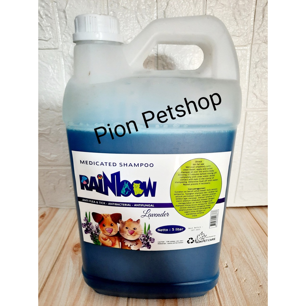 RAINBOW MEDICATED SHAMPO ALL IN ONE 5 LITER ( Anti Kutu, Anti Jamur, &amp; Anti Parasit Kulit)