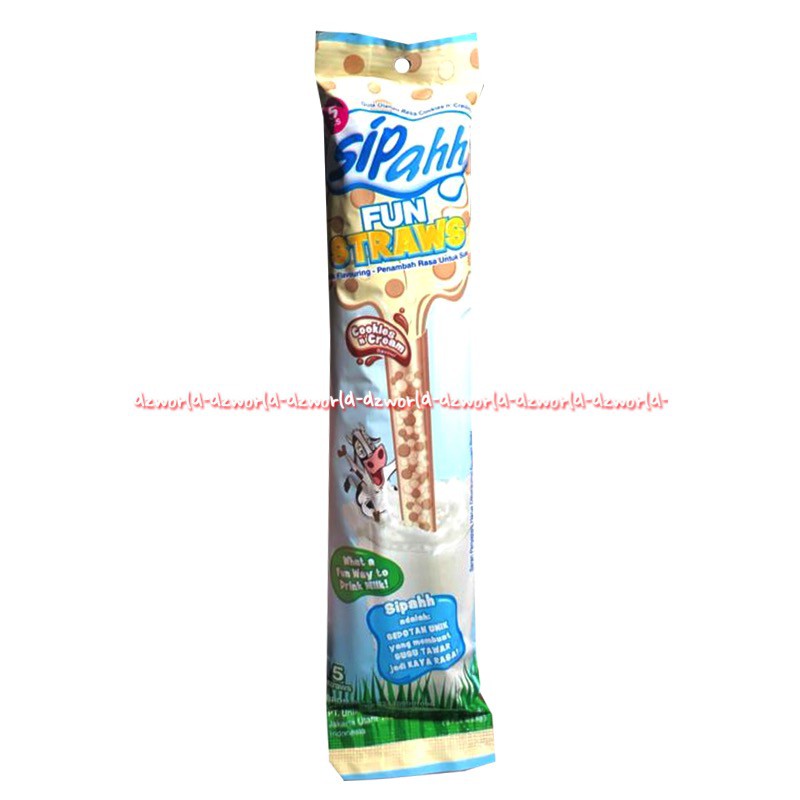 Sipahh Fun Straws Vanila 5Pcs Sipah Sedotan Dengan Rasa Susu Sipah